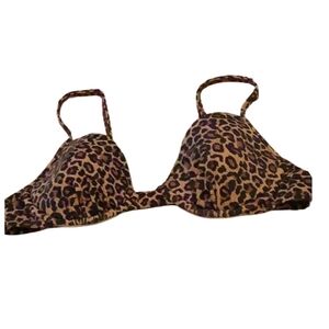 leopard bikini top underwires size 10 brown black 🌴 by Shape fix padded